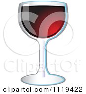 Clipart Of A Glass Of Red Wine Royalty Free Vector Illustration by Leo Blanchette