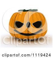 Poster, Art Print Of 3d Halloween Jackolantern Pumpkin With A Big Grin