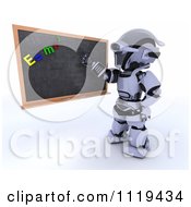 Clipart Of A 3d Robot Teacher Discussing Physics At A Black Board Royalty Free CGI Illustration by KJ Pargeter