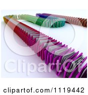 Clipart Of A 3d Line Of Colorful Document Folders Royalty Free CGI Illustration