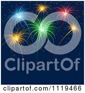 Poster, Art Print Of Colorful Fireworks Bursting In A Night Sky 2