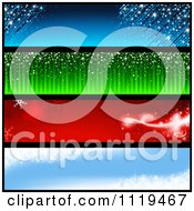 Poster, Art Print Of Blue Green Red And Blue Winter Christmas Holiday Website Banners