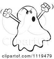 Cartoon Of A Halloween Ghost Spooking Royalty Free Vector Clipart by Johnny Sajem