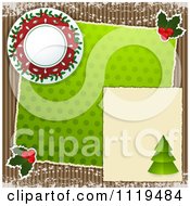 Poster, Art Print Of Christmas Scrapbook Page On Corrugated Cardboard
