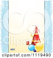 Poster, Art Print Of Christmas Party Background With A Hat Baubles Noise Maker And Popper