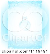 Clipart Of A Blue Christmas Background With A Bauble And Borders Royalty Free Vector Illustration