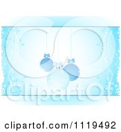Poster, Art Print Of Blue Christmas Background With A Baubles And Vines