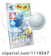 Poster, Art Print Of 3d Golf Ball Flying Through And Breaking A Cell Phone Screen