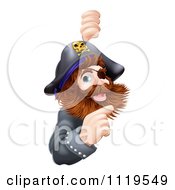 Poster, Art Print Of Friendly Pirate Captain Pointing At A Sign