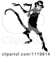 Poster, Art Print Of Retro Vintage Black And White Dancing Monkey