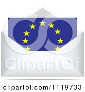 Clipart Of A European Letter In An Envelope Royalty Free Vector Illustration by Andrei Marincas