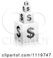 Clipart Of 3d Stacked Dollar Cubes Royalty Free Vector Illustration by Andrei Marincas