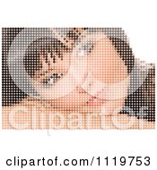 Clipart Of A Womans Face Made Of Pixels Royalty Free Vector Illustration