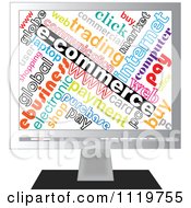 Clipart Of An E Commerce Collage On A Computer Screen Royalty Free Vector Illustration