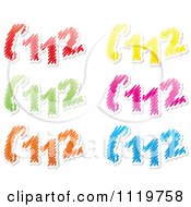 Clipart Of Colorful Emergency 112 Telephone Scribbles Royalty Free Vector Illustration