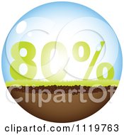 Clipart Of 80 Percent Over Grass In A Sphere Royalty Free Vector Illustration by Andrei Marincas