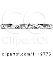 Clipart Of A Retro Vintage Black And White Leaf Border Royalty Free Vector Illustration