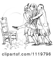 Poster, Art Print Of Retro Vintage Black And White Men Helping An Injured Man To A Chair