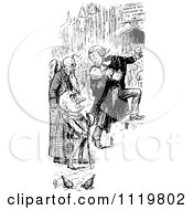 Clipart Of A Retro Vintage Black And White Judge And Grim Reaper Royalty Free Vector Illustration