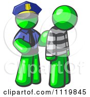 Poster, Art Print Of Lime Green Man Police Officer And Prisoner