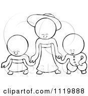 Clipart Of Retro Vintage Black And White Goops Kids Royalty Free Vector Illustration