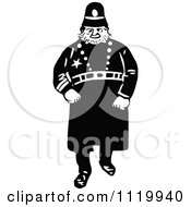 Clipart Of A Retro Vintage Black And White Constable 3 Royalty Free Vector Illustration