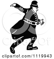 Clipart Of A Retro Vintage Black And White Constable 6 Royalty Free Vector Illustration