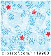 Poster, Art Print Of Seamless Snowflake And Star Pattern Background