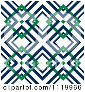 Poster, Art Print Of Seamless Blue And Green Diamond Pattern Background
