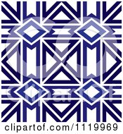 Clipart Of A Seamless Blue Diamond Pattern Background 4 Royalty Free Vector Illustration