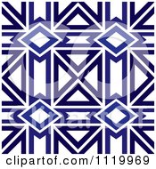 Poster, Art Print Of Seamless Blue Diamond Pattern Background 4