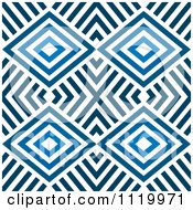 Poster, Art Print Of Seamless Blue Diamond Pattern Background 1