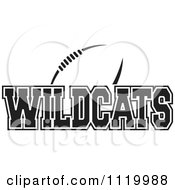 Poster, Art Print Of Black And White American Football And Wildcats Team Text