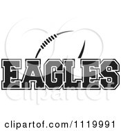 Poster, Art Print Of Black And White American Football And Eagles Team Text