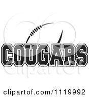 Poster, Art Print Of Black And White American Football And Cougars Team Text