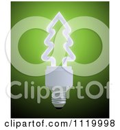 Poster, Art Print Of 3d Christmas Tree Light Bulb On Green