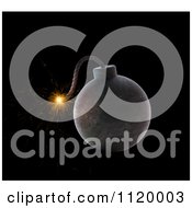 Clipart Of A 3d Bomb With A Lit Fuze 1 Royalty Free CGI Illustration