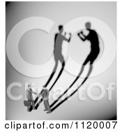 Clipart Of 3d Businessmen Shaking Hands With A Shadow Of Them Boxing 1 Royalty Free CGI Illustration by Mopic