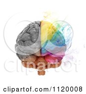 Poster, Art Print Of 3d Colorful Smoking Human Brain 1