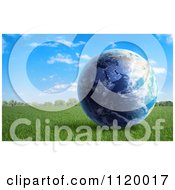 Poster, Art Print Of 3d Earth In A Grassy Field