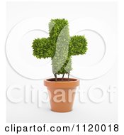 Poster, Art Print Of 3d Cross Shaped Potted Plant