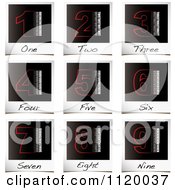 Poster, Art Print Of Red Numbers On Instant Photo Paper