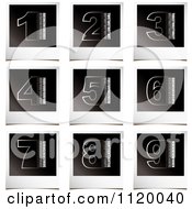 Clipart Of White Numbers On Instant Photo Paper Royalty Free Vector Illustration