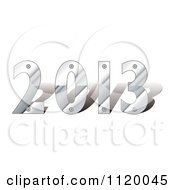 Clipart Of Silver Metal 2013 With Screws Royalty Free Vector Illustration by michaeltravers