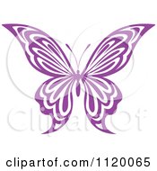 Clipart Of A Purple Butterfly Royalty Free Vector Illustration