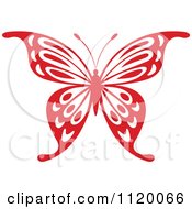 Clipart Of A Red Butterfly Royalty Free Vector Illustration