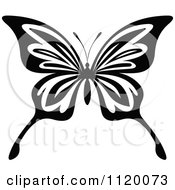 Clipart Of A Black And White Butterfly 18 Royalty Free Vector Illustration