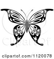 Clipart Of A Black And White Butterfly 13 Royalty Free Vector Illustration
