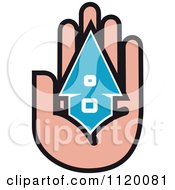 Clipart Of A House In The Palm Of A Hand 1 Royalty Free Vector Illustration