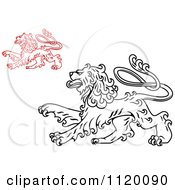 Poster, Art Print Of Long Haired Heraldic Lions